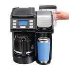 Hamilton Beach FlexBrew Trio 2-Way Coffee Maker, Compatible with K-Cup Pods or Grounds, Combo, Single Serve & Full 12c Pot, Black - Fast Brewing (49902JN)