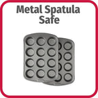 GoodCook Nonstick Steel 12-Cup Muffin Pan, Gray, Set of 2