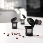 4 Black Reusable K Cups for Keurig Coffee Makers - Compatible with K-Express, K-Elite, K-Select, K-Classic, K-Mini, K-Compact