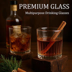 Laerjin Drinking Glasses Set of 8, 12 oz Highball Glasses & 10 oz Cocktail Glasses Set, Ribbed Glass Cups,Thick Glass Cups, Kitchen Water Glasses Cup, Bar Tumbler Glassware for Beer, Whiskey(Clear)