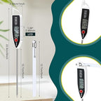Copkim 3 Set Waterproof Food Thermometer for Water, Liquid, Candle and Cooking Digital Meat Thermometer with Long Probe Instant Read for Kitchen BBQ Grill Candy (White)