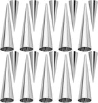 Joyeee 10 Pack Cream Horn Molds - Small & Large, 5 Inch & 3.4 Inch Cream Horn Cones for Breakfast, Tea & Parties