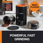 KRUPS Silent Vortex Electric Coffee Grinder: 3 oz Capacity, 5x Quieter, 175W Motor for Coffee Beans, Spices & Herbs - Removable Dishwasher-Safe Bowl, 12-Cup Yield, Black