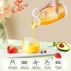 Portable Blender,Fashion Portable Blender for Shakes and Smoothies 11.8 Oz,Magnetic USB Fast Charging Mini Mixer Bottle,Take It for Traveling, Outdoor, Gym, Office, Cars, Gift -WH
