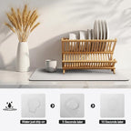 Ecotrim - Dish Drying Mat for Kitchen Counter | Coffee Bar Mat for Countertops | Heat Resistant Drainer Mat with Non-slip Rubber Backed | Hide Stain Kitchen Absorbent Draining Mat | Light Grey 18"x28"
