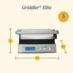 Cuisinart 6-in-1 Elite Griddler, Electric Grill, Griddle & Top Melt, 500°F Temperature Sear Function, LCD Screen, Dishwasher-Safe Cooking Plates, GR-300NAS, Stainless Steel