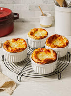 LE TAUCI Ramekins 8 OZ Oven Safe, Creme Brulee Ramekins, Pudding Custard Cups Souffle Ramiken, Dipping Sauce Dishes, Ceramic Ramekin Bowls Set of 6, White