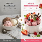 Ice Cream Roller Maker, At Home Rolled Ice Cream Maker Machine, Dairy Free & Frozen Yogurt Maker, Electric Free Countertop Ice Cream Machine with Spade for Rolls, Sorbet & Frozen Yogurt (Green)