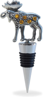 Cheers Moose Metal Wine Stopper - Reusable Wine Tools and Accessories Bottle Stopper, Wildlife Wine Bottle Stopper, Airtight Leakproof Wine Topper Sealer Cork Plug, Decorative Wine Bottle Stopper Gift
