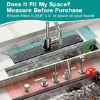 DK177 Faucet Mat for Kitchen Sink - Water Absorbing Stone Tray for Sink, Diatomite Fast-Drying Faucet Mat, Faucet Splash Guard for Bathroom Counter (Dark Gray, 23.6" x 4")
