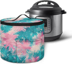 Electric Pressure Cooker Insulation Bag Effective Insulation Electric Cooker Storage Handbag for Housewarming, Green Pink Tie Dye
