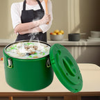 Eapmic 31.7Qt Insulated Food Container, Stainless Steel Container, 30L Commercial Soup Carrier 24 Hours Heat Preservation for Hot and Cold Food Storage Restaurant Canteen Home Lunch Use (Green, 30L)