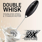 Zulay Kitchen Double Whisk Milk Frother – Handheld Foam Maker for Coffee, Lattes, Matcha, Hot Chocolate & Cappuccinos – Whip Creamy Froth in Seconds, Portable & Easy to Use