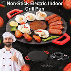 Indoor Smokeless Electric Griddle, 2026 Upgraded 1500w Portable Electric Korean BBQ Grill, Non-stick Round Grill Pan for BBQ, Tortillas, Steaks, Burgers, Pancakes (11.8in)