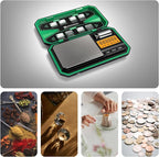UNIWEIGH Digital Pocket Scale Precision 200g/0.01g, Digital Scale Grams Ounces, Mini Jewelry Scale, Coins Scale with 50g Cal Weights for Gold/Silver/Gems/Food,(Battery Included)-Green