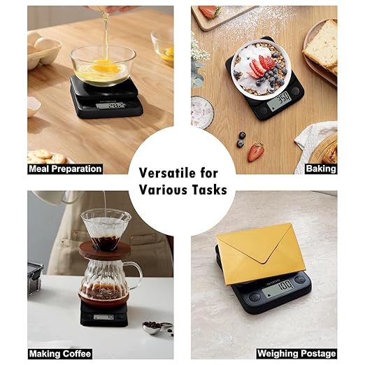 Food Scale Kitchen Scale Weight Grams and Ounces Small Digital Scale for Weight Loss Baking Cooking Coffee of NUTRI FIT, Max 11lb 0.5g Increment, LCD Smart Tare, Easy to Use for Travel