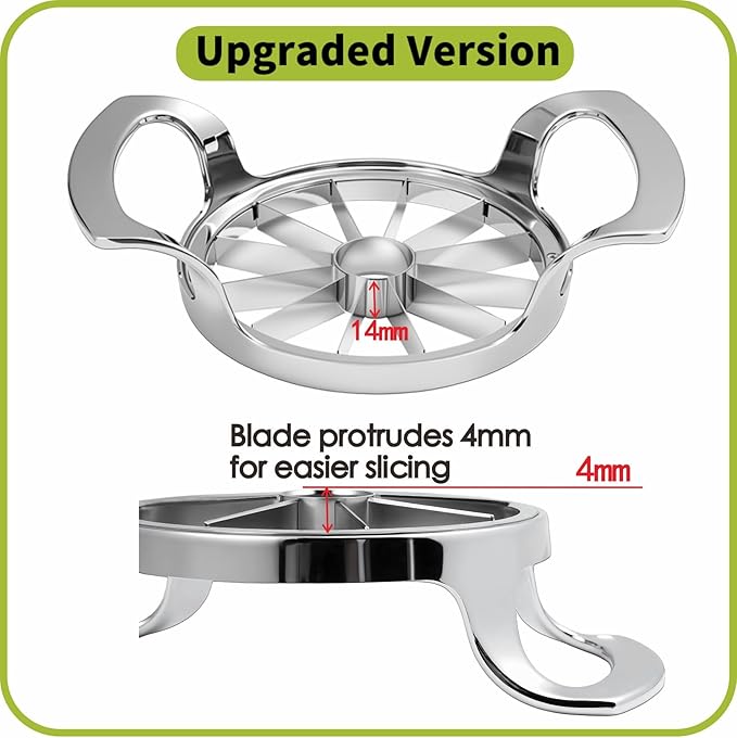 LIIGEMI Apple Slicer,12-Blade Extra Large Apple Corer, Heavy Duty Stainless Steel Apple Cutter and Divider，Easy to Use, Time-Saving.
