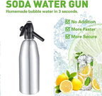 Soda Siphon, 1L Soda Maker Sparkling Water Maker Portable Soda Maker, Aluminium Carbonated Water Machine for Home Bar Making Cocktails DIY Sparkling Drinks, Use 8 gram CO2 Cartridges (Not Included)