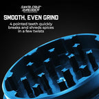 Santa Cruz Shredder Metal Herb Grinder Knurled Top for Stronger Grip 3-Piece Large 2.7" (Blue)