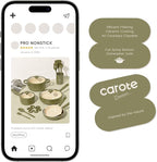 CAROTE 21pcs Cookware Set Nonstick Pots and Pans Set, Ceramic Cookware Set Induction Cookware, Non toxic Healthy Non Stick Kitchen Cooking Set, PFAS PTFE Free