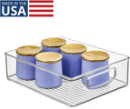 iDesign Stackable Pantry Bin for Kitchen Cabinets, Fridge, or Freezer Storage, Clear, Made in USA