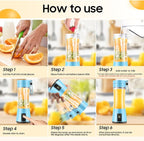 Cordless Personal Size Portable Blender - 380Ml Blender Smoothies and Shakes, BPA Free Traveling Juice Cup with Powerful Blending, Freshly Squeezed in Sports/Travel/Home