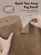 Fantasticlean Microfiber Cleaning Cloth Roll -30 Pack, Tear Away Microfiber Towels, 12" x 12", Reusable, Washable, Scratch Free, Ultra Absorbent Dishcloth for Car, Home Supplies, Pet, Kitchen (TAN)