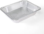 Glad Disposable Half Size Aluminum Steam Pans, Deep Heavy Duty Foil Pans for Steaming, Baking, Roasting, Meal Prep, Catering & Freezer Storage, 12.5 x 10.25 x 2.5 Inch, 2 Count - 2 Pack