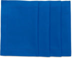 Solino Home Blue Placemats Set of 4 - Cotton Linen Hemstitch Placemats 14 x 19 Inch for Holiday, New Year