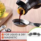 Spring Chef Stainless Steel Magnetic Measuring Spoons Set of 8, Black & Measuring Cups Set of 7