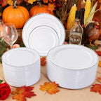 WELLIFE Silver Plastic Dinner Plates 72 Pieces, 10.25" Silver Disposable Plates, Premium Hard Plastic Lunch Plates, Ideal for Wedding and Party