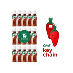 Primo Lines 15pcs Mini Tajin Bottles with 1 Keychain – 10g Chili Lime Seasoning, Mexican Spice for Fruits, Snacks, Drinks & Travel