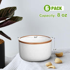 Ramekins Set of 6, 8 oz Creme Brulee Ramekins Oven Safe, Porcelain Ramekin Bowls, Mini Cheesecake Pans, Small Baking Dish, Dipping Sauce Bowls, Ramekin for Baking Souffle, Ice Cream - Vanilla White