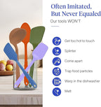 GIR: Get It Right 5 Piece Silicone Ultimate Kitchen Utensils Set - Ladle, Spatula, Flip, Spoon & Spoonula - Non-Toxic Cooking Utensils for Nonstick Cookware, Cooking and Baking - Mediterranean