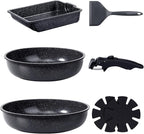 GiPP Ceramic Pots and Pans Set Non Stick, Nonstick Detachable Handle Cookware Sets, Non Toxic Induction Kitchen Pot and Pan with Removable Handle, Healthy RV Cookware, Dishwasher ＆Oven Safe, 7 Piece