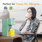 Tastyle Mini Hot and Iced Coffee Maker Single Serve, for K Cup and Ground, 6 to 14 Oz Brew Sizes, with Recipe Book, for Home, Travel, RV, Office and Dorm, Mint