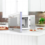 Total Chef 0.7 Cu Ft Microwave Oven – Compact Countertop Microwave, Small Stainless Steel Kitchen Appliance with Digital Touch, Pre-Set Functions, 10” Turntable, 700 Watt, Microondas Pequeños