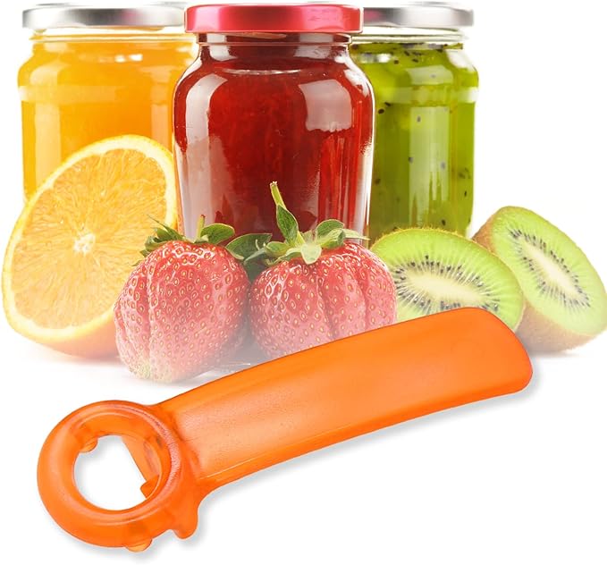 1 Pack Orange Jar-key Jar Opener The Original Easy Use by Anyone (Transparent)