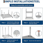 36x24x30 in Stainless Steel Equipment Grill Stand Table 400 LBS Capacity NSF Certified with Adjustable Legs, 2 in Edge Baffle, for Hotel, Home, Commercial Restaurant Kitchen