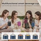 Smart Self Heating Coffee Mug,14oz Temperature Control Coffee Mug,Hot up to 150°F,Rechargeable Heated Coffee Mug,Up to 6H Battery Life,Coffee Cup Warmer,Great Gift for Coffee Lovers,Dad,Mom (Blue)