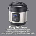 Proctor Silex Proctor-Silex Simplicity 4-in-1 Electric Pressure Cooker, 3 Quart Multi-Function With Slow Cook, Steam, Sauté, Rice, Stainless Steel (34503)
