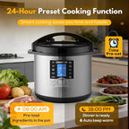 12 L/12.8 QT Commercial Pressure Cooker, 10-in-1 Pressure Cooker with Non-Stick Pot, 1400W Electric Pressure Pot with LCD Display, Slow Cook, Keep Warm, 24H Timer for 18-28 People Use