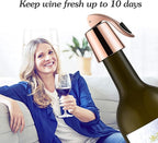 ERHIRY Wine Stoppers Set of 2 - Stainless Steel Wine Bottle Stopper with Silicone Seal, Reusable Beverage Preserver, Freshness Keeper, Premium Bottle Sealers, Ideal Wine Saver Accessory Gift Set
