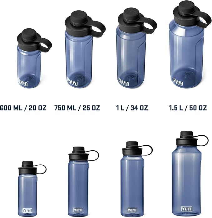 YETI Yonder Water Bottle with Yonder Tether Cap, Lightweight, Leakproof and BPA-Free