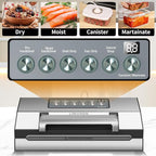 Upgraded Precision Fast-Vacuum Sealer, LIWUNON Commercial Full Automatic Food Vacuum Sealer Machine, Double Heat Seal, Built-in Cutter&Bag Storage, Powerful Food Vacuum Saver, 2 Bag Rolls&hose