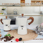 Aluminum 3 Cup 150ml Moka Pot Express Coffee Maker Stovetop Espresso Colorful Coffeemaker Italian Classic Style Brewing Greca Cafe Mocha Machine for Cafeteras Lover Camping Travel and Home Use 5oz