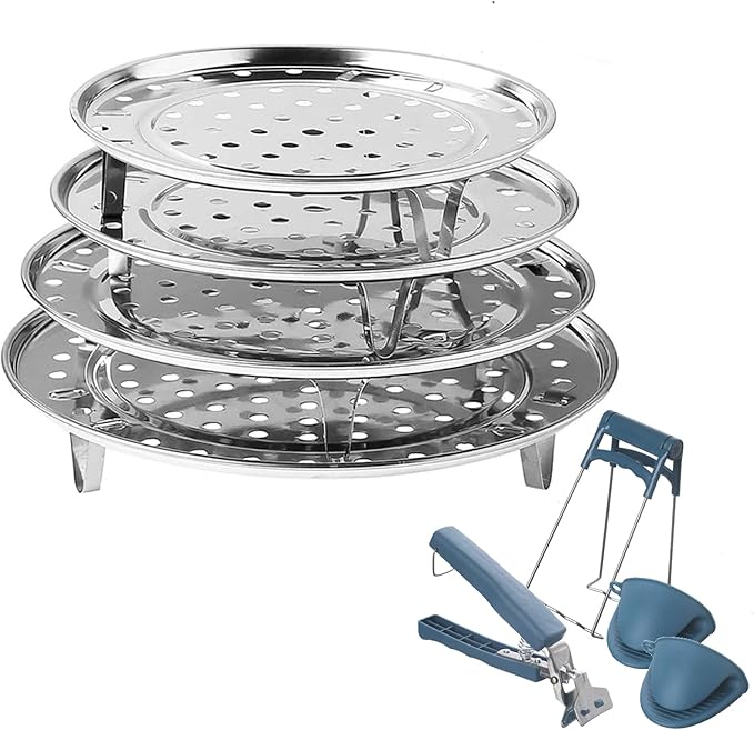 Stainless Steel Steamer for Cooking ，Multipurpose Steaming Rack Stand for Stock Pot, Pressure Cooker & Canning - Ideal for Tamales, Vegetables, Baking & Daily Cooking Needs