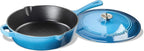 Cuisinart 12-Inch Cast Iron Chicken Fryer with Lid, 4.5 Quart Capacity, Porcelain Enameled Interior, Oven Safe, Induction Compatible, Blue Gradient
