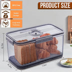Gifhomfix Bread Box Bread Boxes for Kitchen Counter Airtight, Time Recording Bread Storage Container with Lid, Bread Keeper for Homemade Bread, Toast, Bagel, Donut and Cookies, Grey