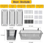 Joben Oligey 3 Set [Extra Large] Hanging Wall Baskets ,Wire Basket For Storage Pantry, Farmhouse Food Storage Kitchen Pantry Laundry Closet Garage RV ,Black